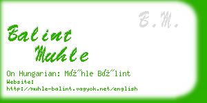 balint muhle business card